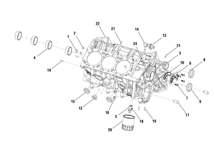 Engine Group - Cylinder Block Diagram and Parts List for 076355-03  Briggs and Stratton Generator